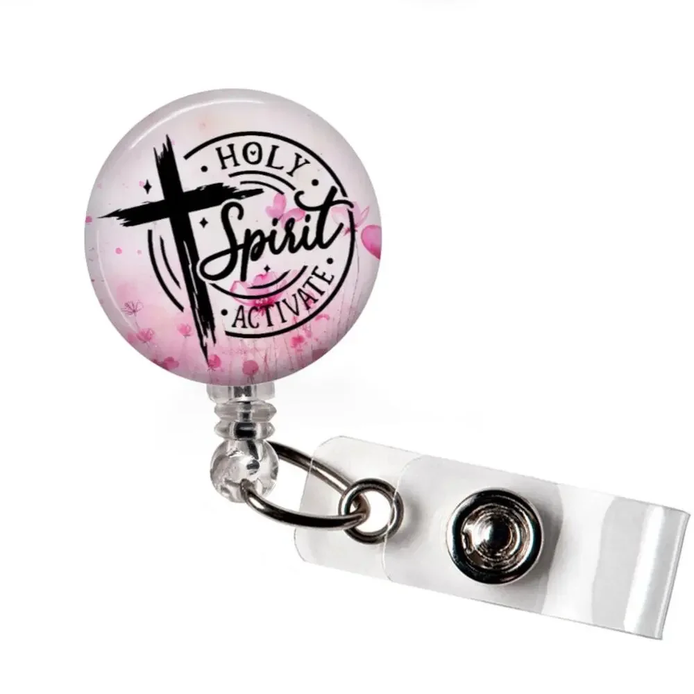 Holy Spirit Activate Badge Reel Christian Faith Retractable ID Holder Gift